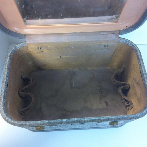 Vintage HORN Rice Stix St Louis Train Case No Key HTF luggage carry on lined - Picture 9 of 12